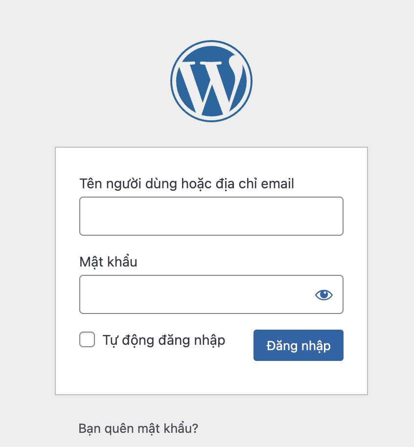 dang nhap wordpress